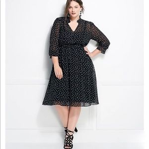 Torrid NWOT Black Star Chiffon Ruffle Midi Dress | Plus Size 3X